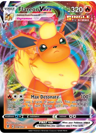 Flareon VMAX #18/203 — Evolving Skies