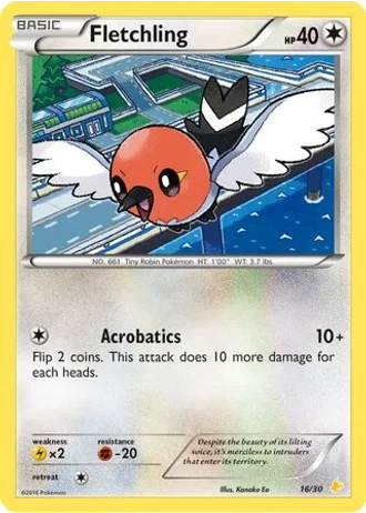 Fletchling #16 — XY trainer Kit (Pikachu Libre)
