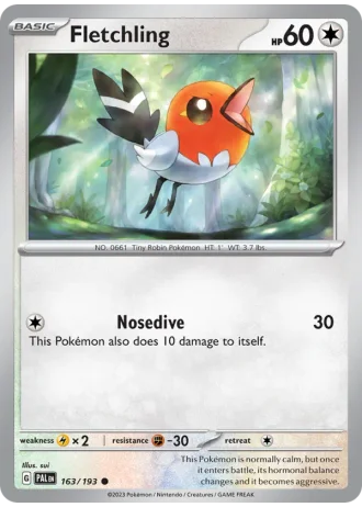 Fletchling #163/193 — Paldea Evolved