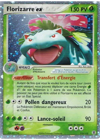 Florizarre ex #112/112 — EX Rouge Feu & Vert Feuille