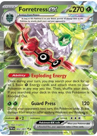Forretress ex #002 — Paldean Fates