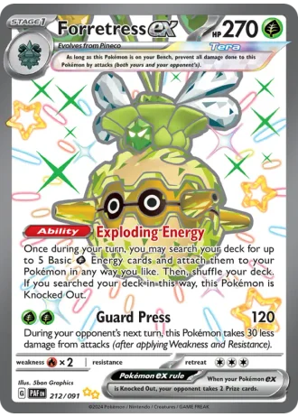 Forretress ex #212 — Paldean Fates