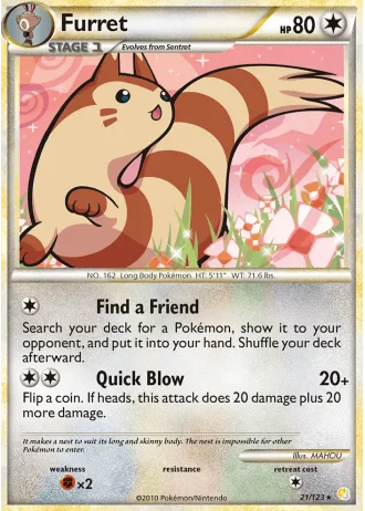 Furret #21/123 — HeartGold SoulSilver
