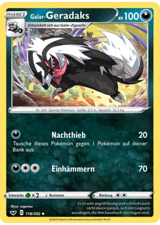Galar-Geradaks #118/202 — Schwert & Schild