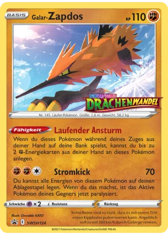Galar-Zapdos SWSH124 — Schwert & Schild Promos