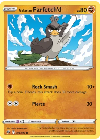 Galarian Farfetch'd #94/192 — Rebel Clash
