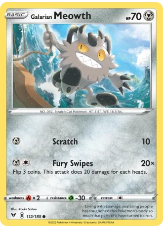 Galarian Meowth #112 — Vivid Voltage