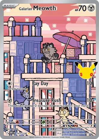 Galarian Meowth #141/128 — 30th Celebration