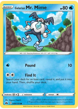 Galarian Mr. Mime #030/159 — Crown Zenith