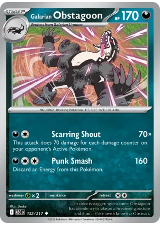 Galarian Obstagoon #132 — Ascended Heroes