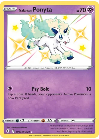 Galarian Ponyta SV047/122 — Shiny Vault (Shining Fates)