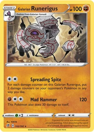 Galarian Runerigus #102/192 — Trick or Trade 2023
