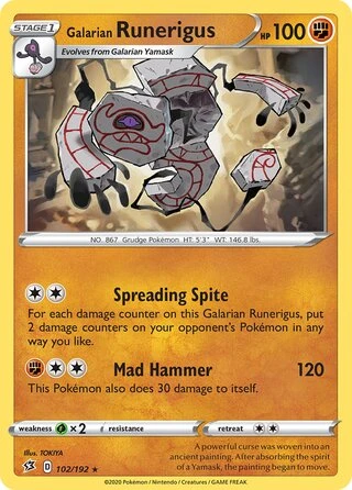 Galarian Runerigus #102/192 — Trick or Trade 2023