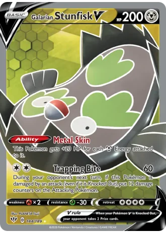 Galarian Stunfisk V #184/189 — Darkness Ablaze