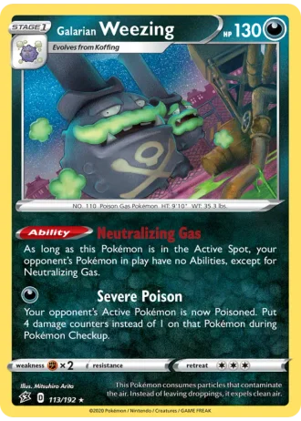 Galarian Weezing #113/192 — Rebel Clash