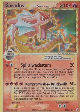 Garados Gold Star #102 — EX Holon Phantoms