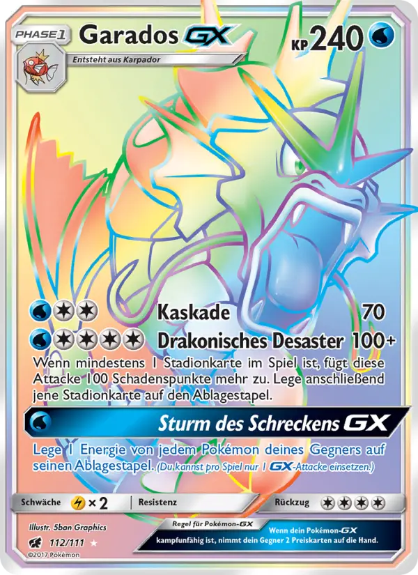 Garados GX #112 — Aufziehen der Sturmröte