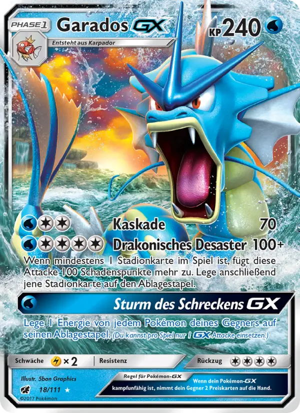 Garados GX #18 — Aufziehen der Sturmröte