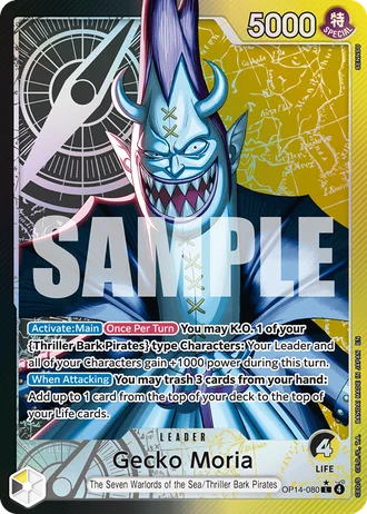 Gecko Moria (OP14-080) (Alternative Art) — The Azure Sea's Seven (OP14-EB04)