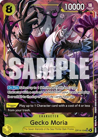 Gecko Moria (OP14-104) (Alternative Art) — The Azure Sea's Seven (OP14-EB04)