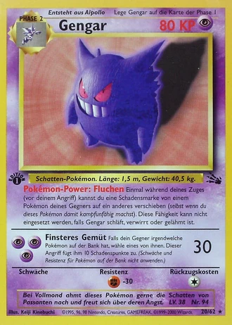 Gengar (1. Edition) #20 — Fossil (1. Edition)