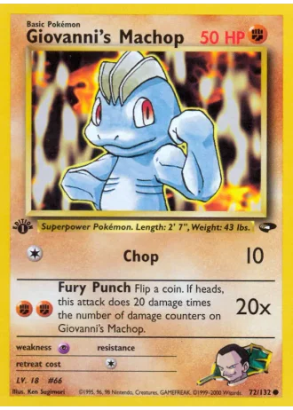 Giovanni's Machop (1st Edition) #72/132 — Gym Challenge (1st Edition)