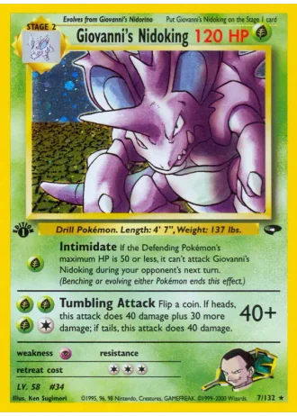 Giovanni's Nidoking (1st Edition) #7 — Gym Challenge (1st Edition)
