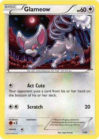 Glameow #1 — XY trainer Kit (Pikachu Libre)