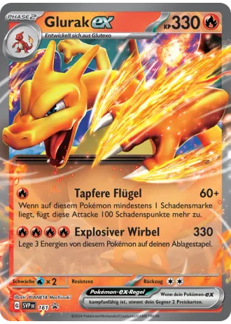 Glurak ex #161 — Karmesin & Purpur Promos