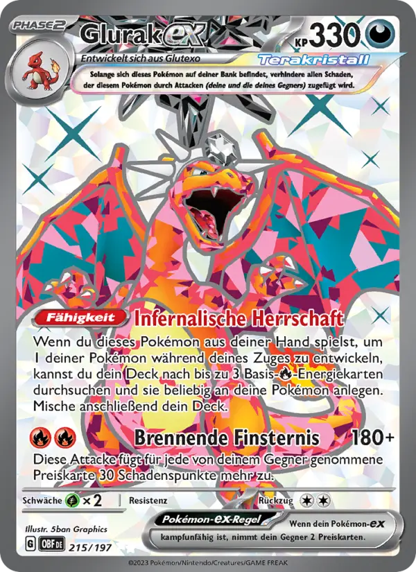 Glurak ex #215 — Obsidianflammen