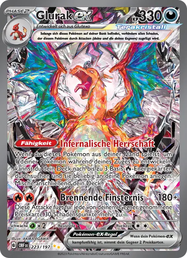 Glurak ex #223 — Obsidianflammen