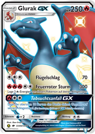 Glurak GX SV49 — Schillernde Schatzkammer (Verborgenes Schicksal)