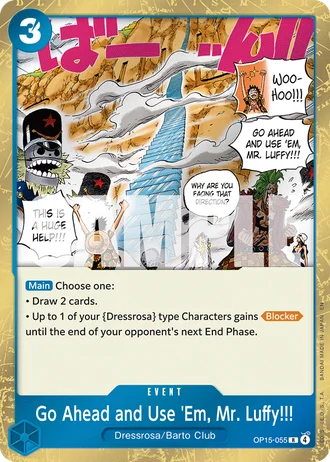 Go Ahead and Use 'Em, Mr. Luffy!!! (OP15-055) — Adventure on Kami's Island (OP15-EB04)