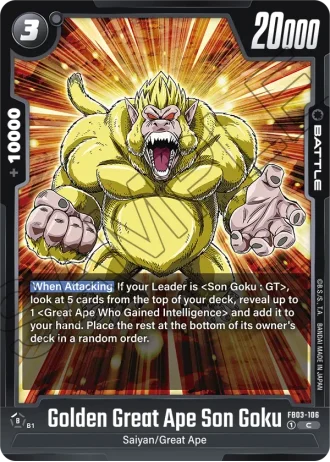 Golden Great Ape Son Goku  FB03-106 — Raging Roar (FB03)