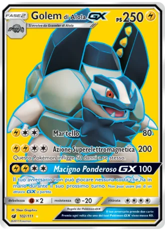 Golem di Alola GX #102/111 — Invasione Scarlatta