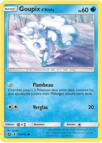 Goupix d’Alola #21a — Cartes alternatives A jaune