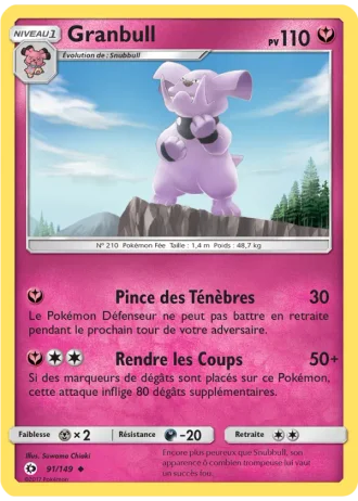 Granbull #91/149 — Soleil et Lune