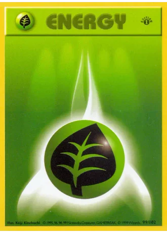 Grass Energy (shadowless) #99/102 — Base Set (Shadowless)