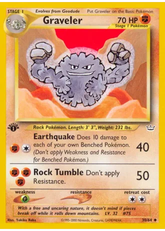 Graveler (1st Edition) #30/64 — Neo Revelation (1st Edition)