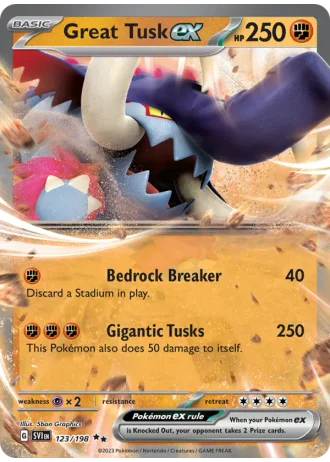 Great Tusk ex #123/198 — Scarlet & Violet