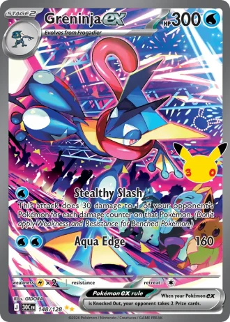 Greninja ex #148/128 — 30th Celebration