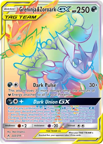 Greninja & Zoroark GX #222 — Unbroken Bonds