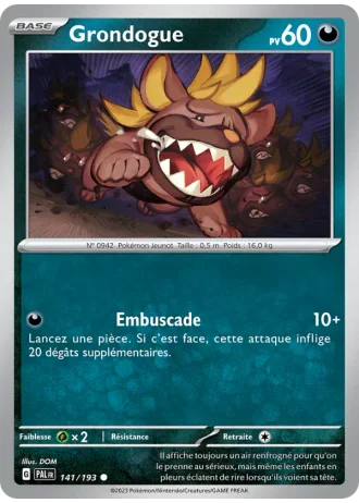 Grondogue #141/193 — Évolutions à Paldea
