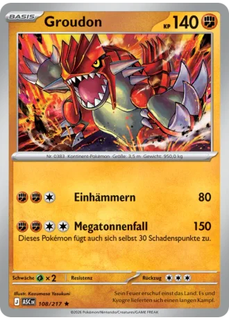 Groudon #108/217 — Erhabene Helden