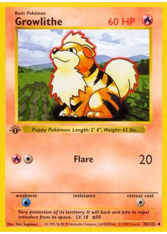 Growlithe #28/102 — Base Set