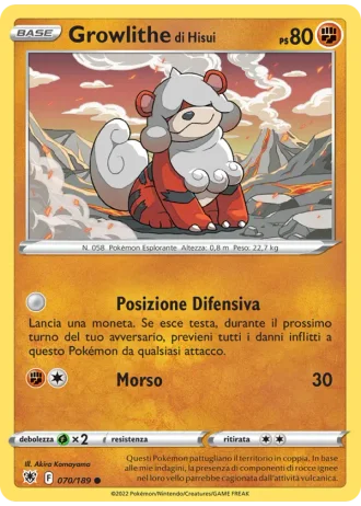 Growlithe di Hisui #070/189 — Lucentezza Siderale