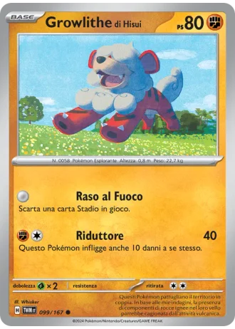 Growlithe di Hisui #099/167 — Crepuscolo Mascherato