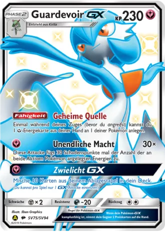Guardevoir GX SV75/94 — Schillernde Schatzkammer (Verborgenes Schicksal)