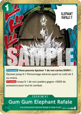 Gum Gum Elephant Rafale (OP11-038) — Des Poings Vifs Comme l'Éclair (OP11)