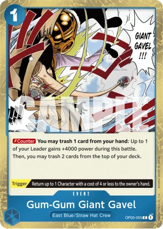 Gum-Gum Giant Gavel (OP03-055) (Jolly Roger Foil) — One Piece The Best (PRB01)